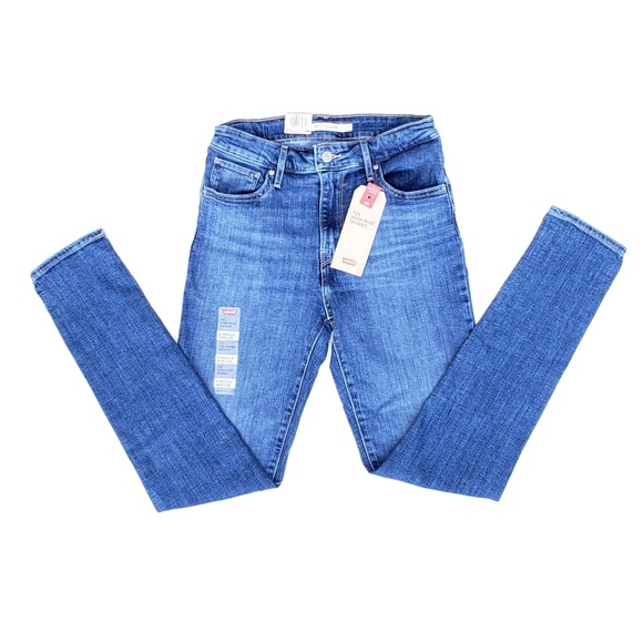 Levi's 721 High-Rise Skinny Denim Blue Jeans - Picture 5 of 8